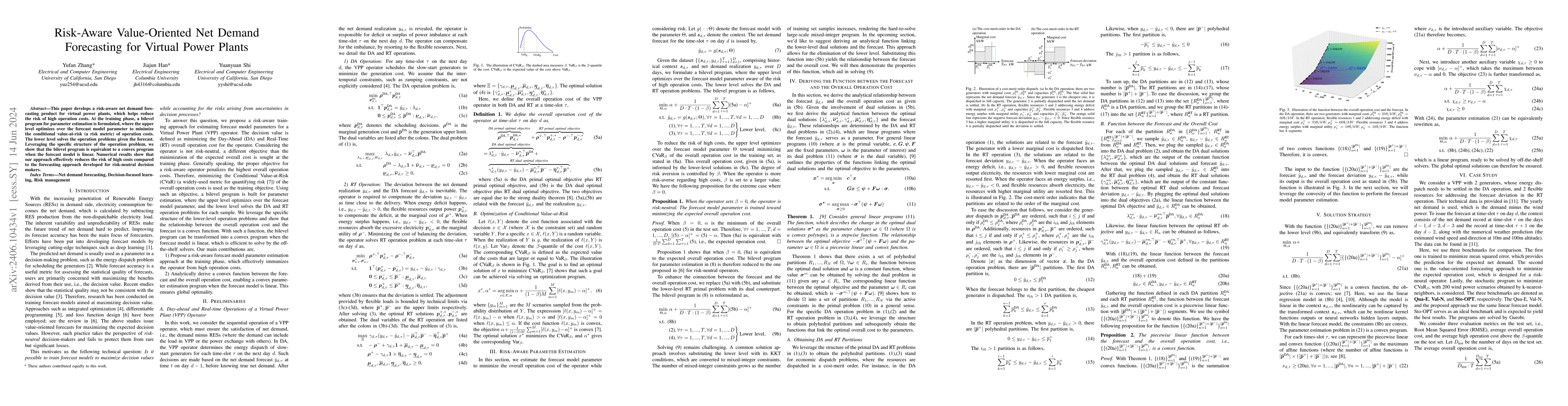 Thumbnail for Risk-Aware Value-Oriented Net Demand Forecasting for Virtual Power
  Plants