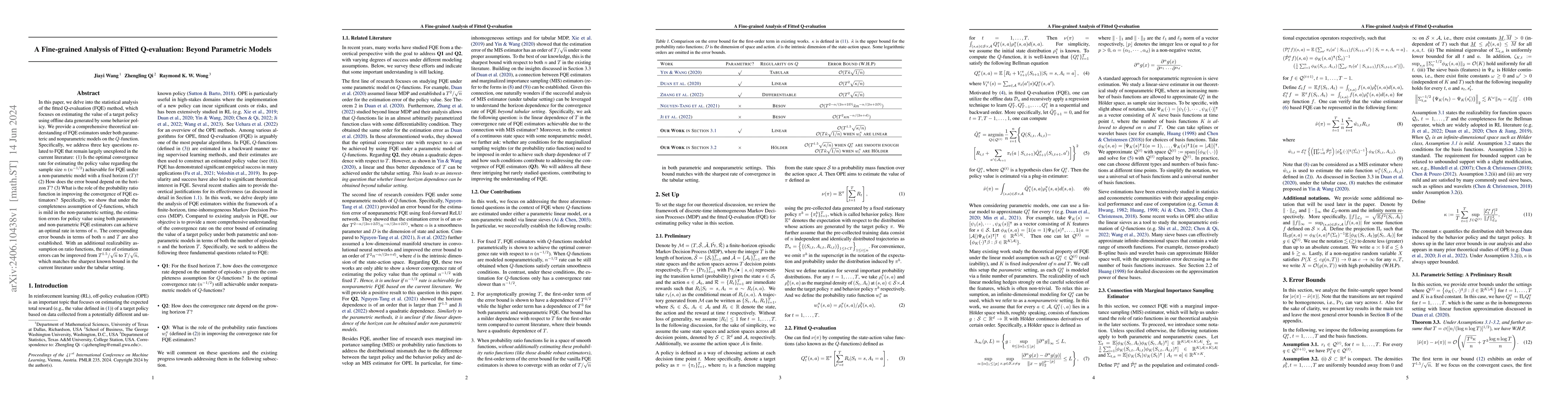Thumbnail for A Fine-grained Analysis of Fitted Q-evaluation: Beyond Parametric Models