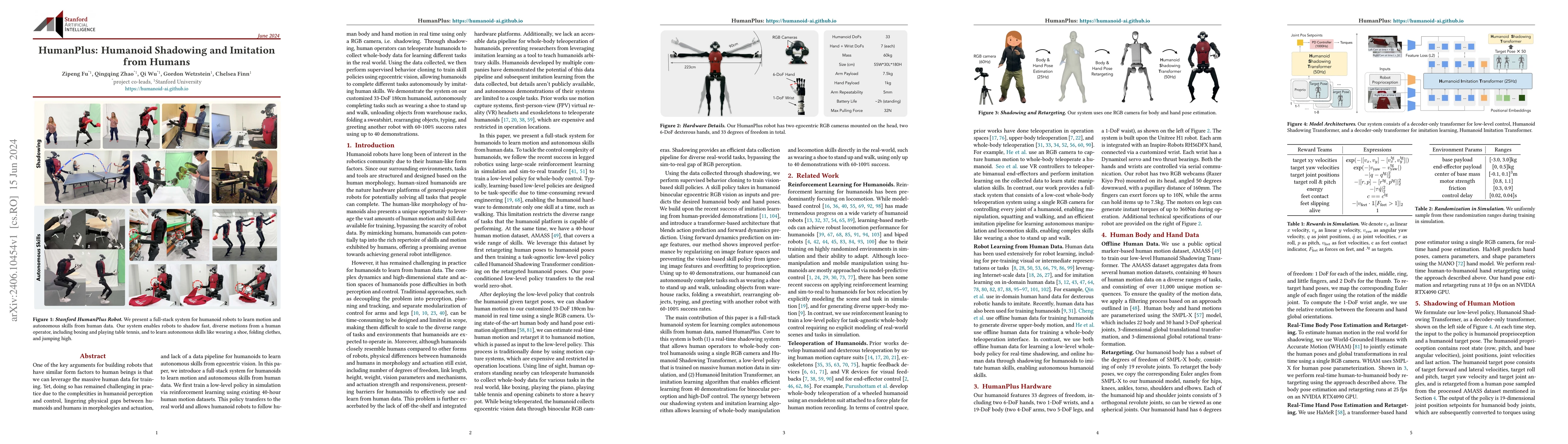 Thumbnail for HumanPlus: Humanoid Shadowing and Imitation from Humans