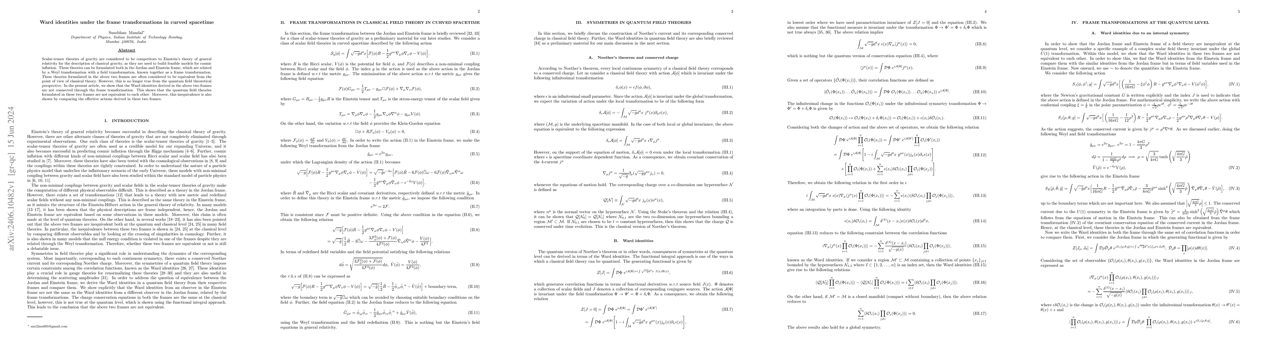 Thumbnail for Ward identities under the frame transformations in curved spacetime