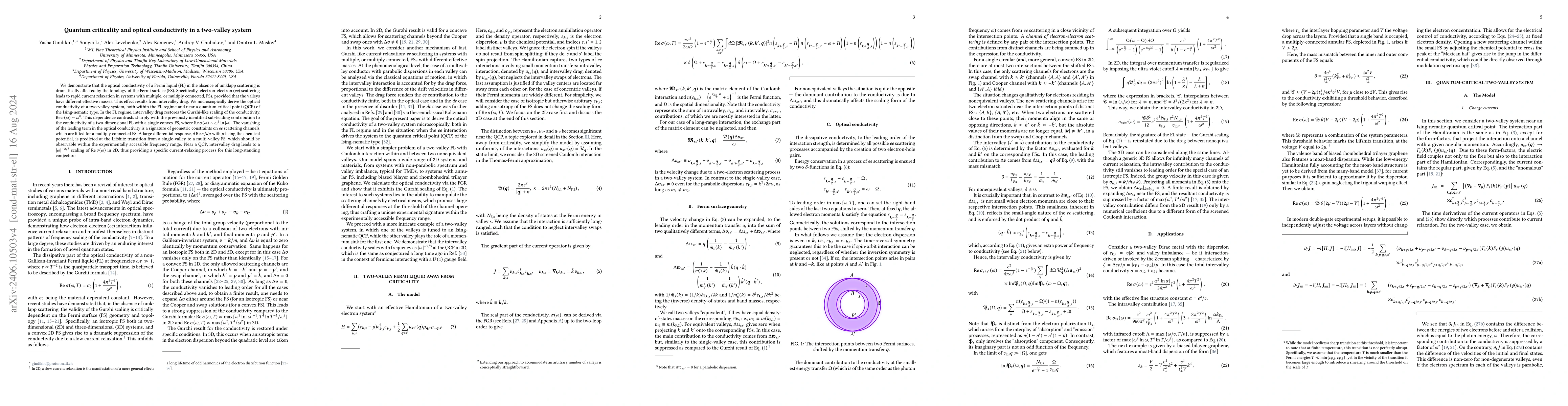 Thumbnail for Quantum criticality and optical conductivity in a two-valley system