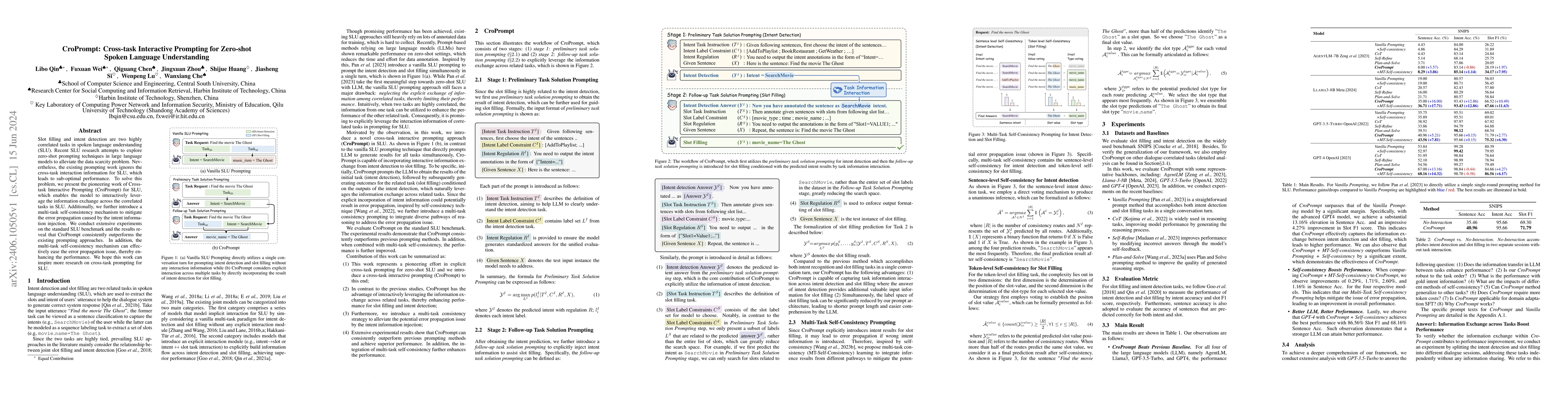 Thumbnail for CroPrompt: Cross-task Interactive Prompting for Zero-shot Spoken
  Language Understanding