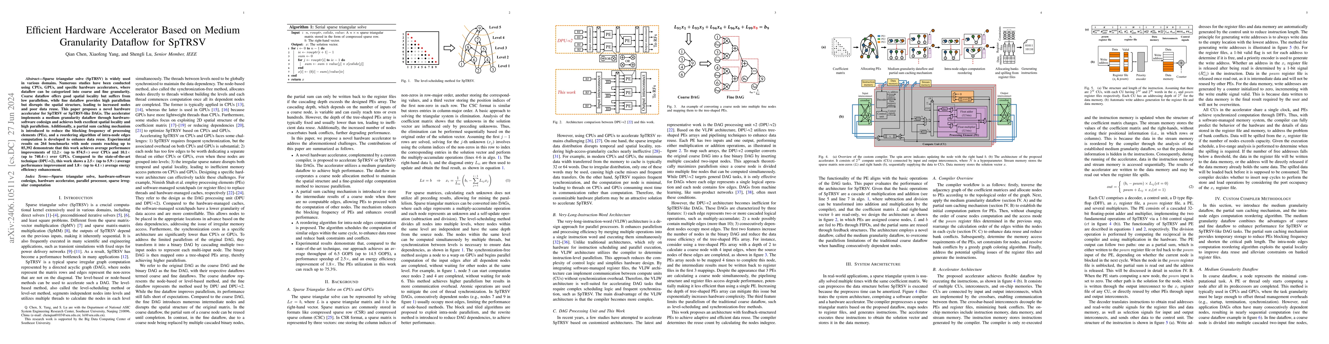 Thumbnail for Efficient Hardware Accelerator Based on Medium Granularity Dataflow for
  SpTRSV