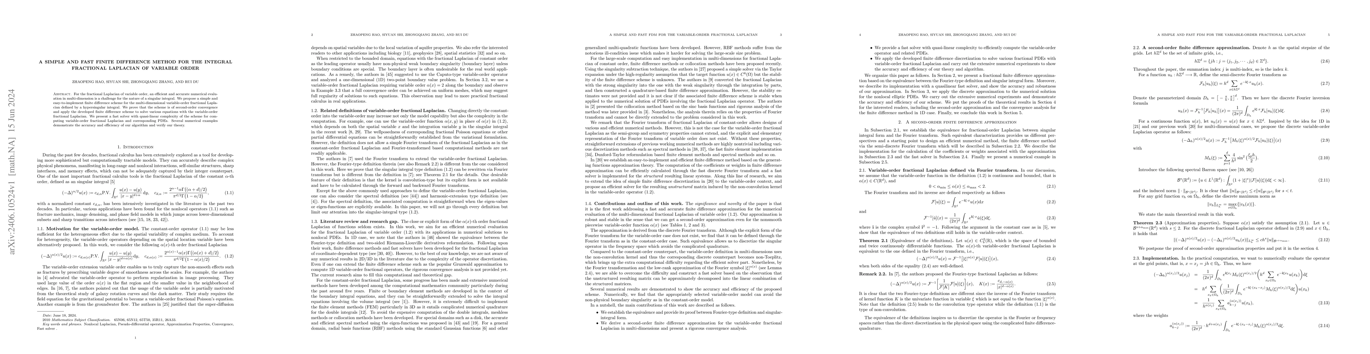 Thumbnail for A simple and fast finite difference method for the integral fractional
  Laplacian of variable order