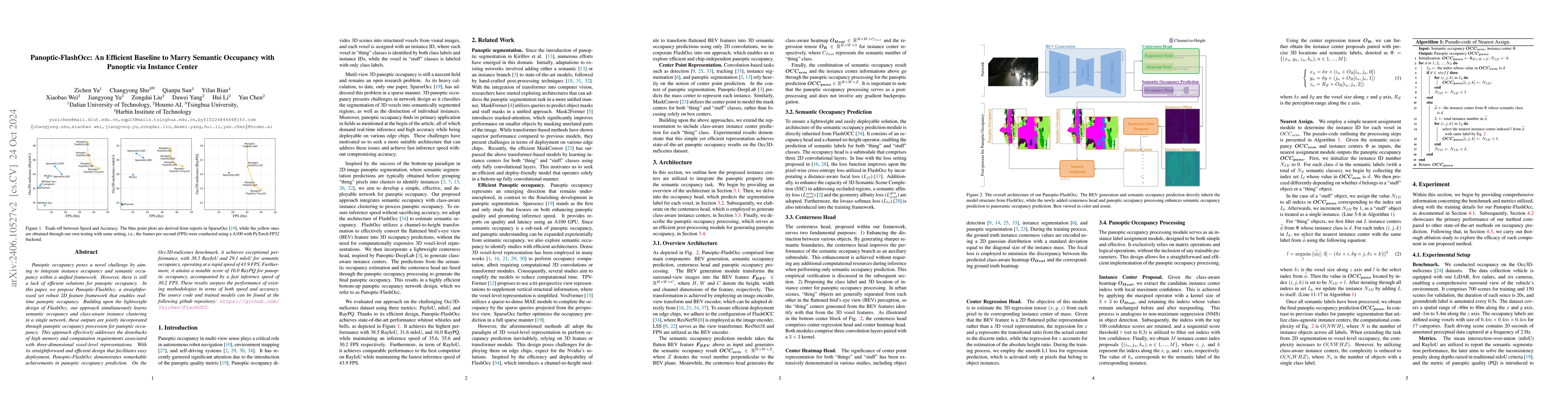 Thumbnail for Panoptic-FlashOcc: An Efficient Baseline to Marry Semantic Occupancy
  with Panoptic via Instance Center