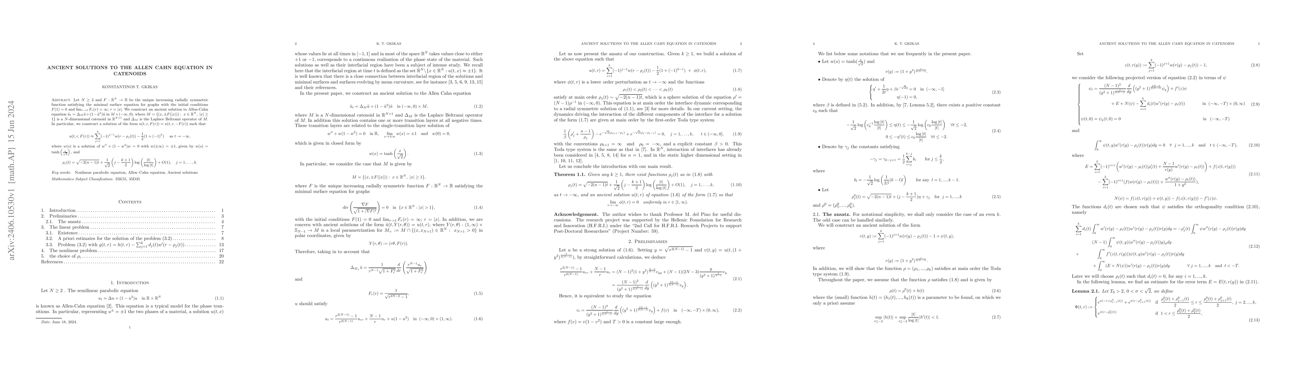 Thumbnail for Ancient solutions to the Allen Cahn equation in catenoids