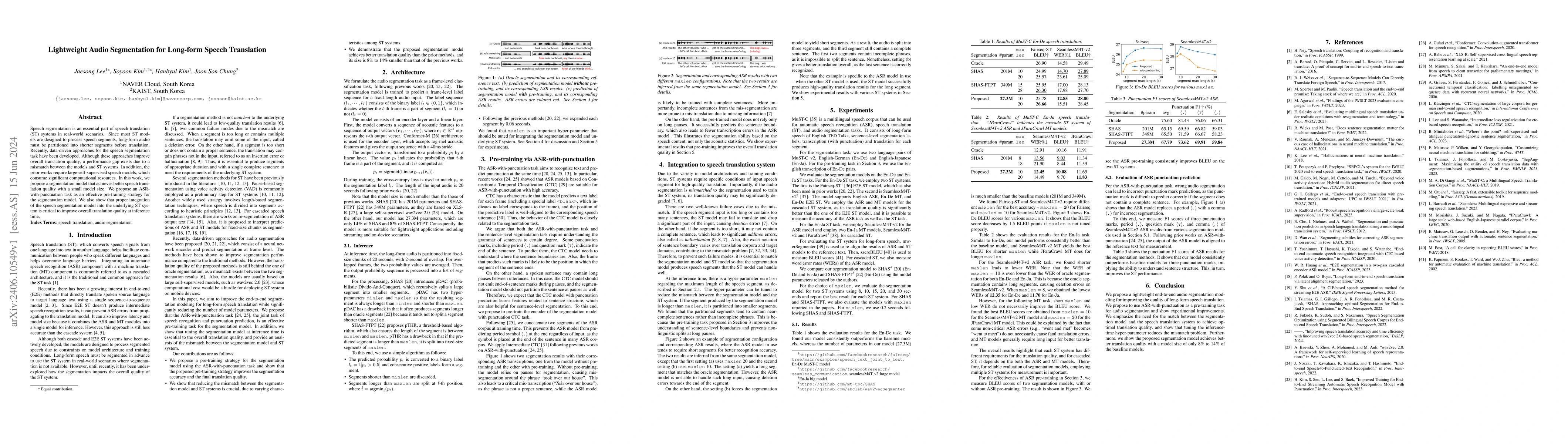 Thumbnail for Lightweight Audio Segmentation for Long-form Speech Translation