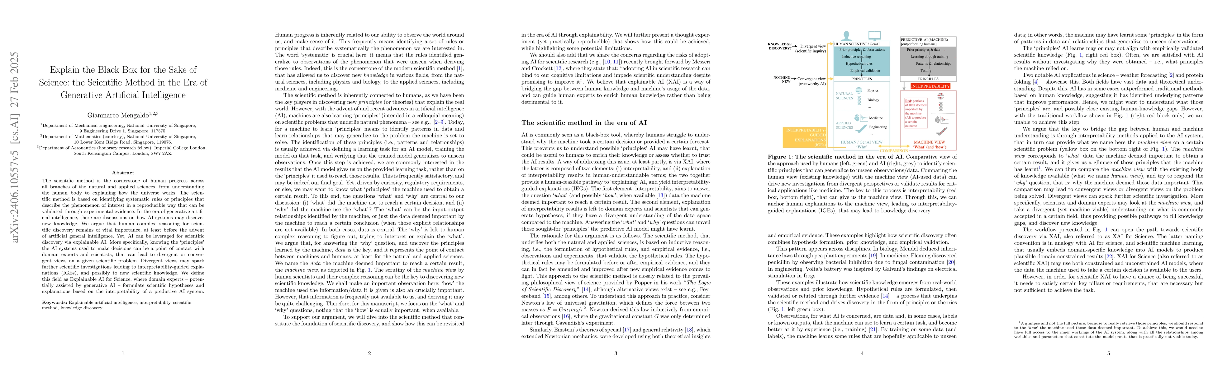 Thumbnail for Explain the Black Box for the Sake of Science: Revisiting the Scientific
  Method in the Era of Generative Artificial Intelligence