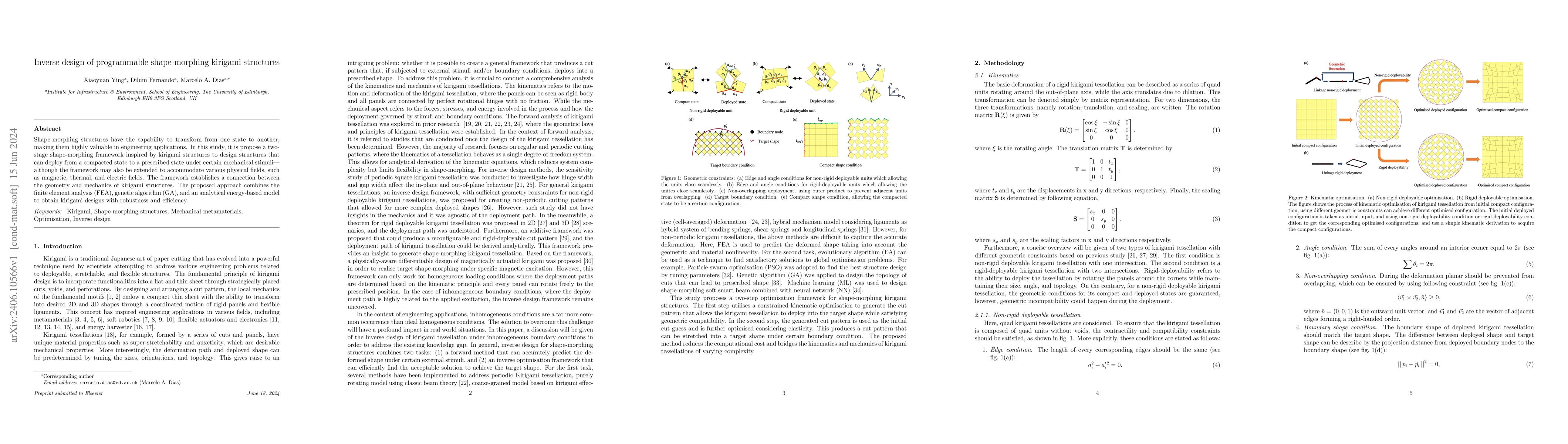 Thumbnail for Inverse design of programmable shape-morphing kirigami structures