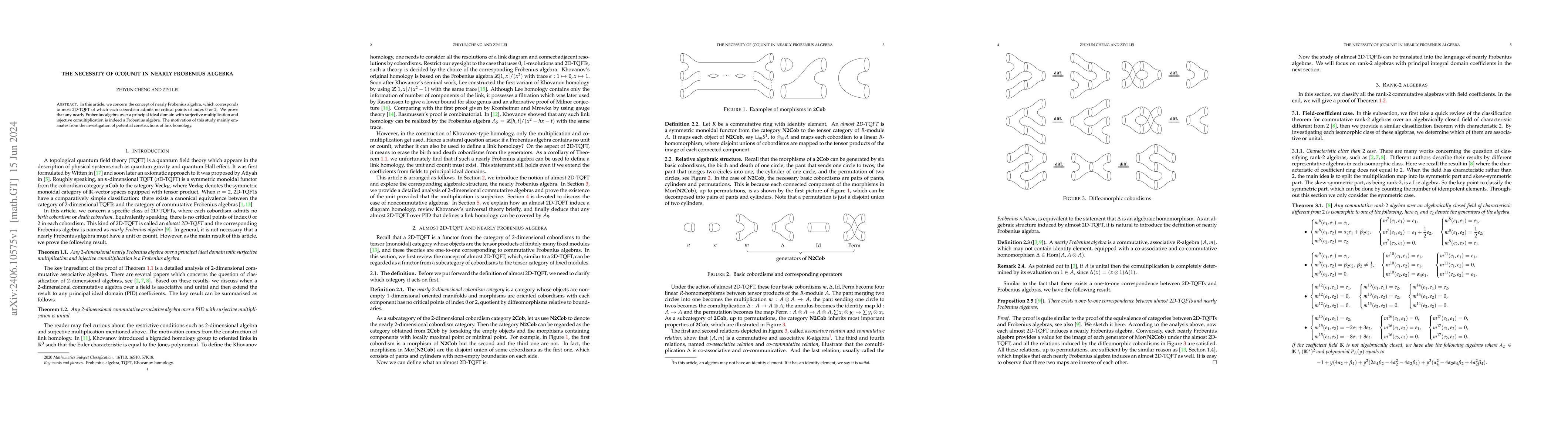 Thumbnail for The necessity of (co)unit in nearly Frobenius algebra