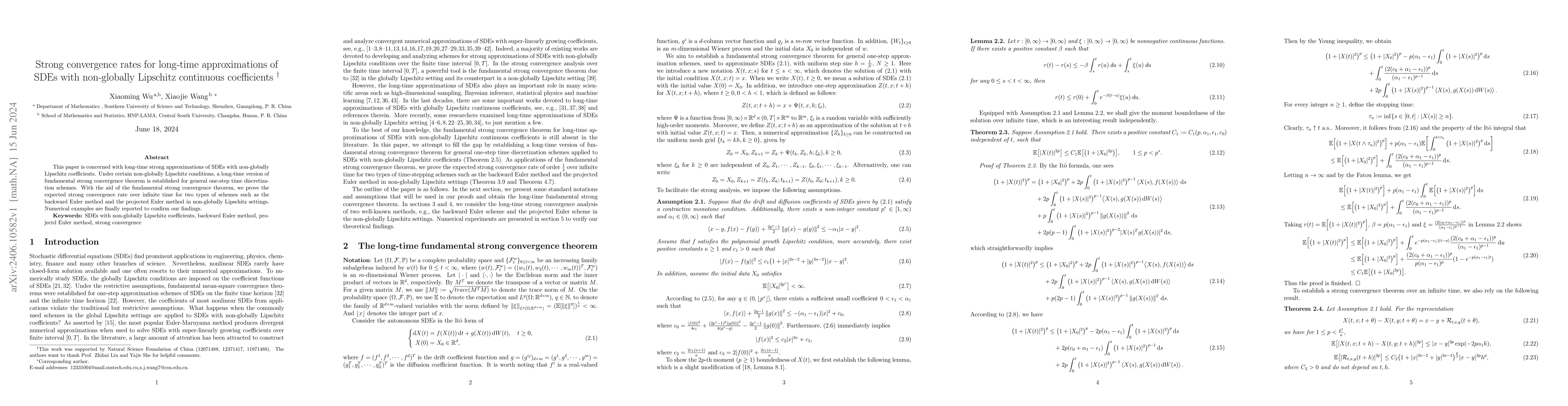 Thumbnail for Strong convergence rates for long-time approximations of SDEs with
  non-globally Lipschitz continuous coefficients