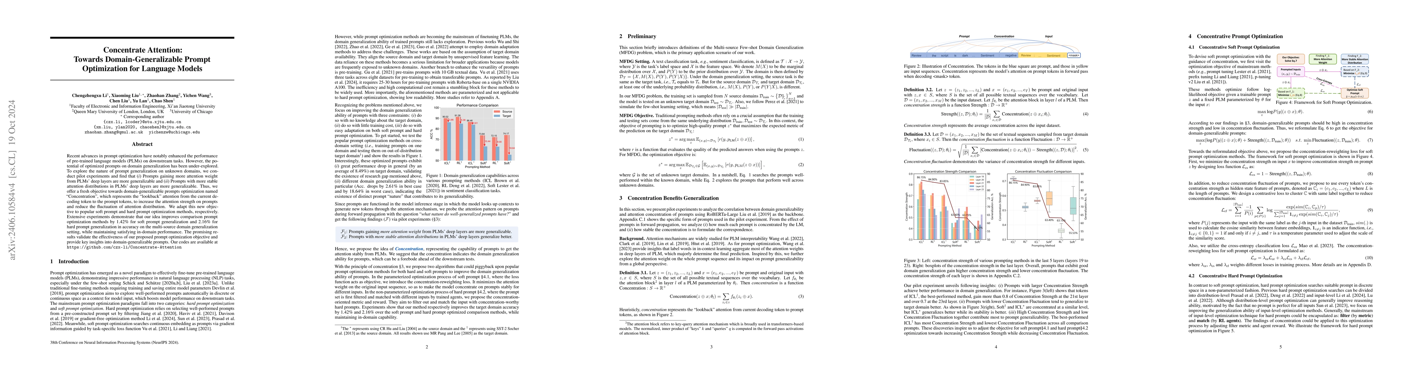 Thumbnail for Concentrate Attention: Towards Domain-Generalizable Prompt Optimization
  for Language Models