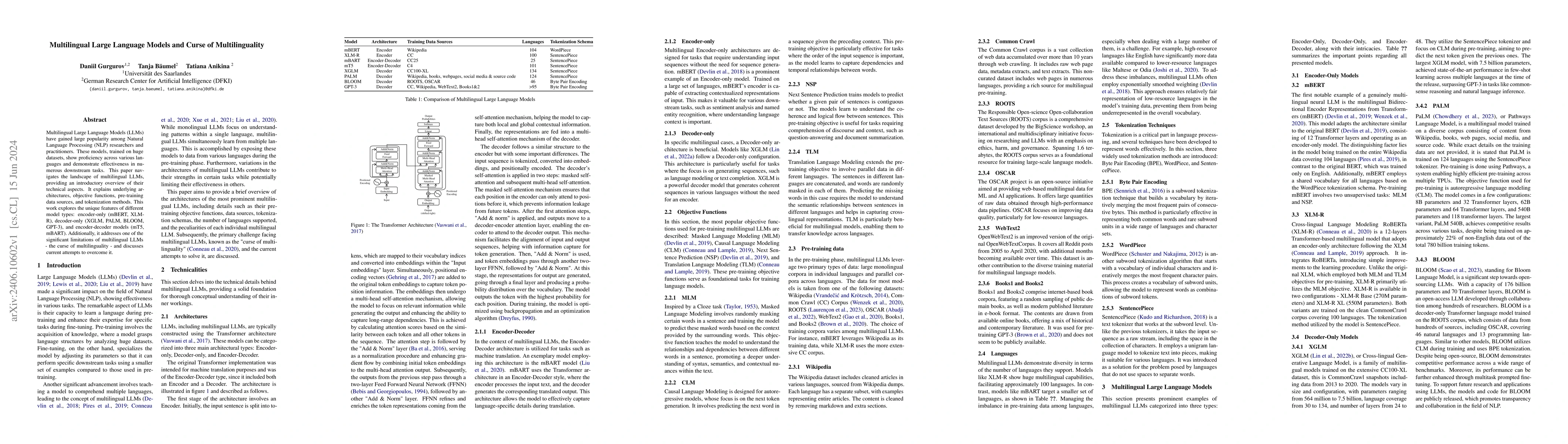 Thumbnail for Multilingual Large Language Models and Curse of Multilinguality