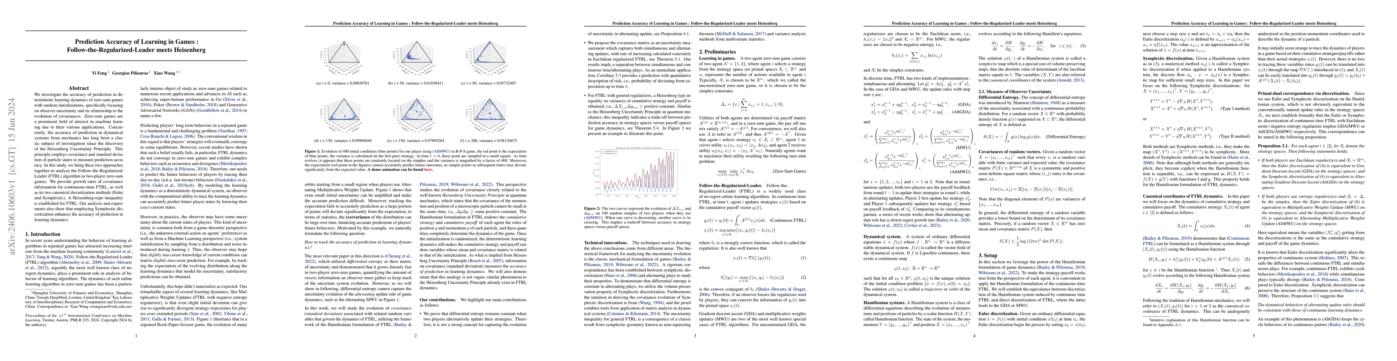 Thumbnail for Prediction Accuracy of Learning in Games : Follow-the-Regularized-Leader
  meets Heisenberg