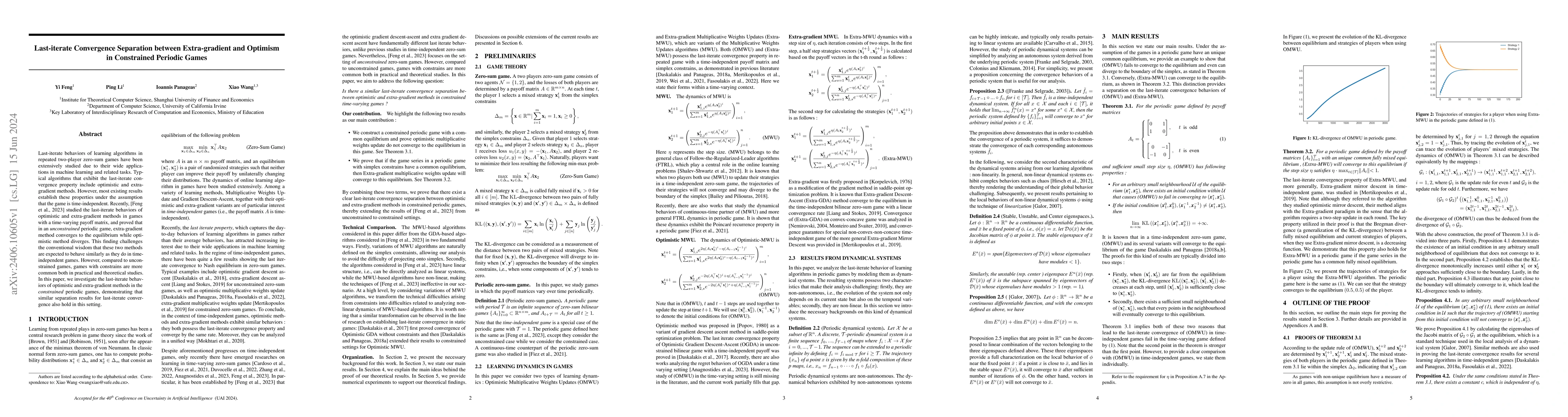 Thumbnail for Last-iterate Convergence Separation between Extra-gradient and Optimism
  in Constrained Periodic Games