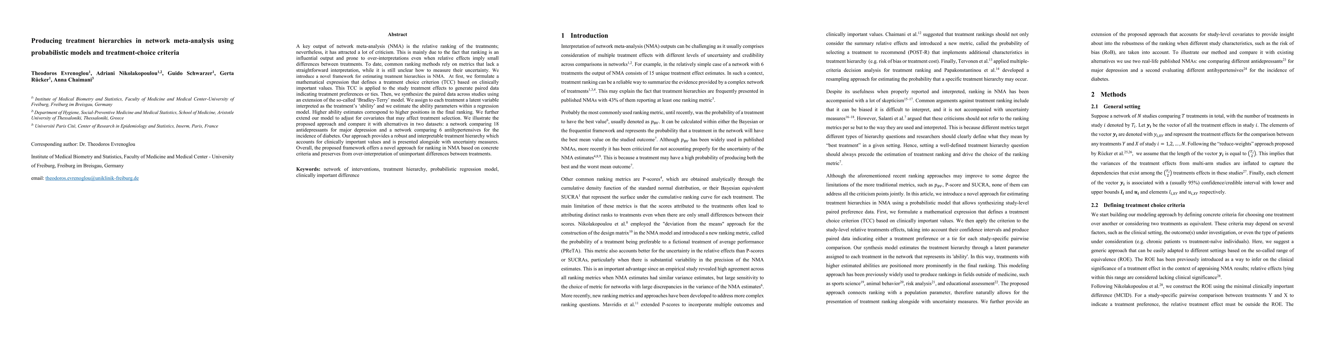 Thumbnail for Producing treatment hierarchies in network meta-analysis using
  probabilistic models and treatment-choice criteria