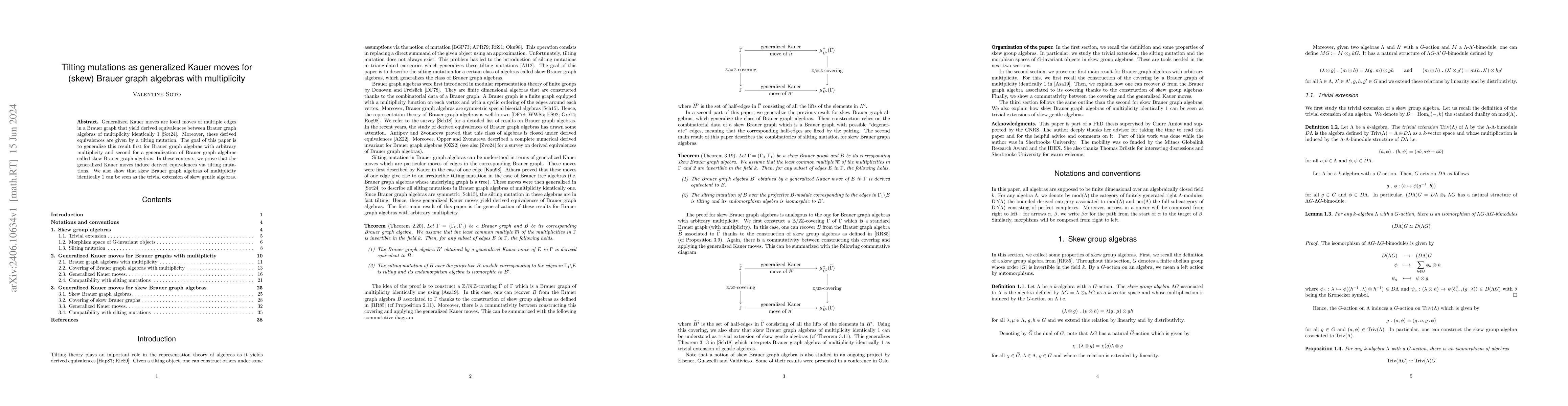 Thumbnail for Tilting mutations as generalized Kauer moves for (skew) Brauer graph
  algebras with multiplicity