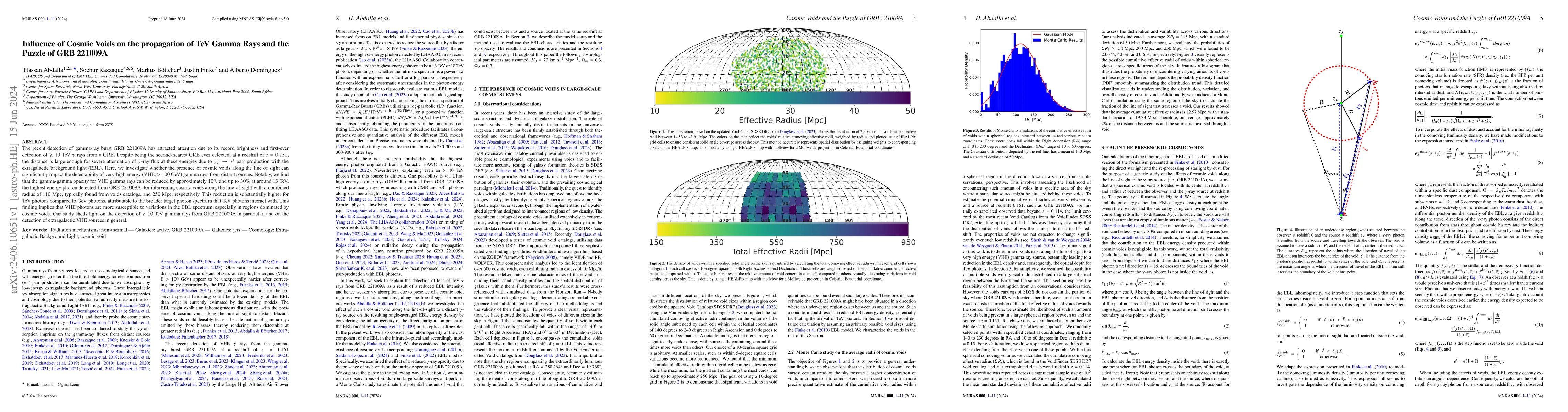 Thumbnail for Influence of Cosmic Voids on the propagation of TeV Gamma Rays and the
  Puzzle of GRB 221009A