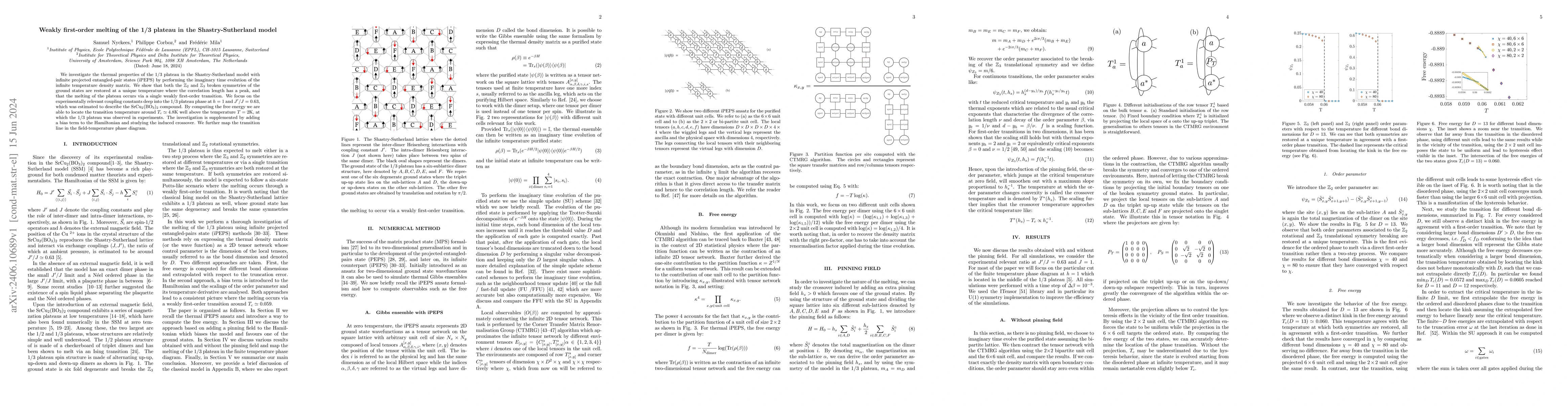Thumbnail for Weakly first-order melting of the 1/3 plateau in the Shastry-Sutherland
  model