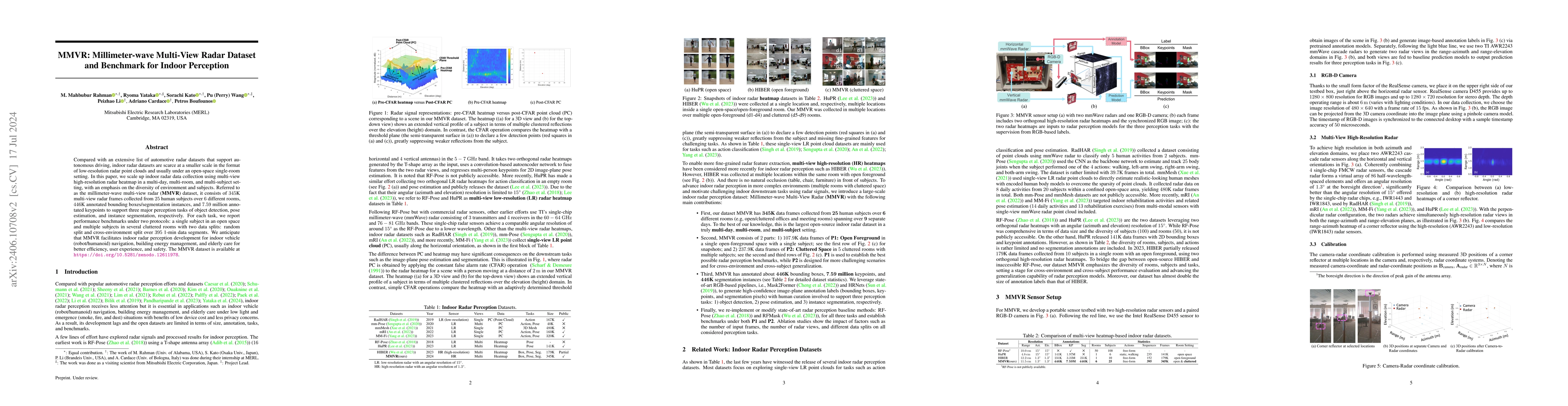Thumbnail for MMVR: Millimeter-wave Multi-View Radar Dataset and Benchmark for Indoor
  Perception