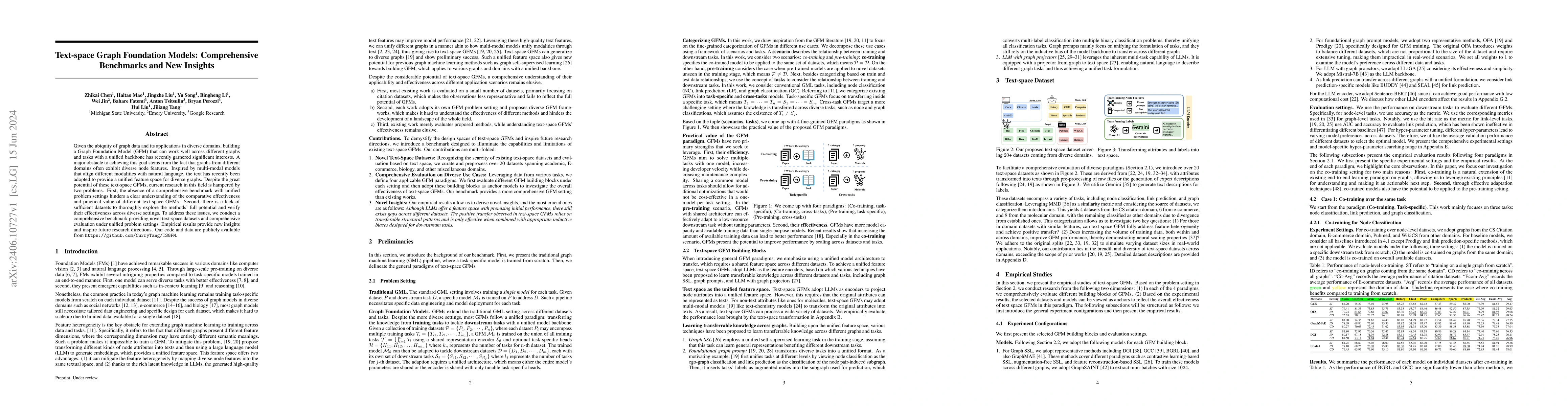 Thumbnail for Text-space Graph Foundation Models: Comprehensive Benchmarks and New
  Insights