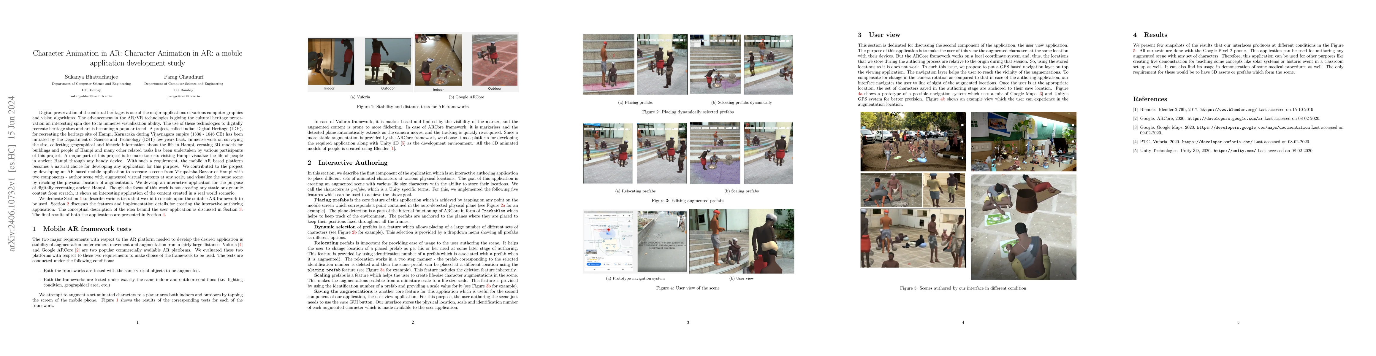 Thumbnail for Character Animation in AR: Character Animation in AR: a mobile
  application development study