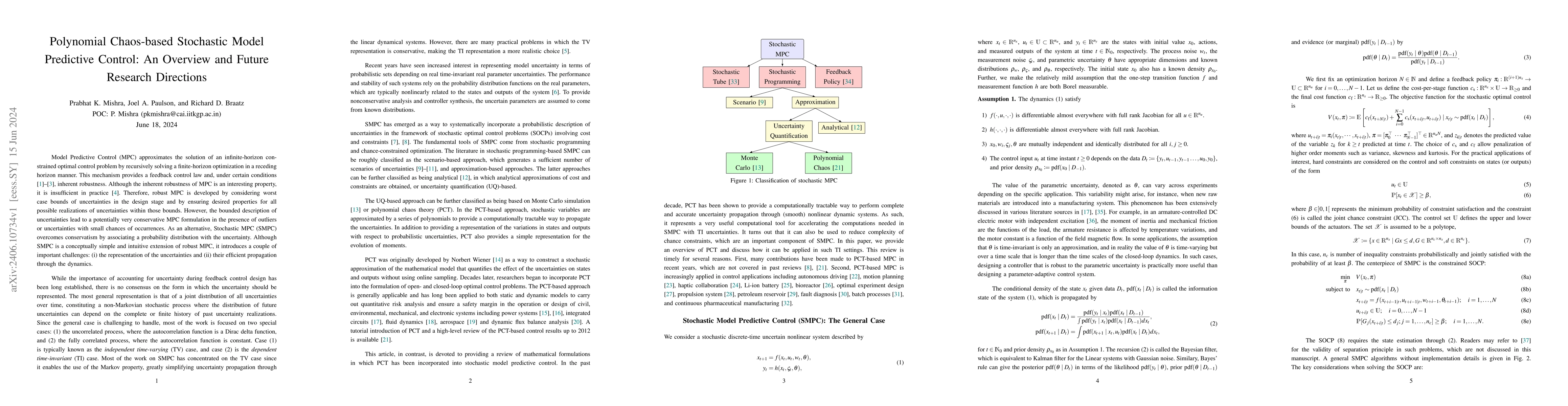 Thumbnail for Polynomial Chaos-based Stochastic Model Predictive Control: An Overview
  and Future Research Directions