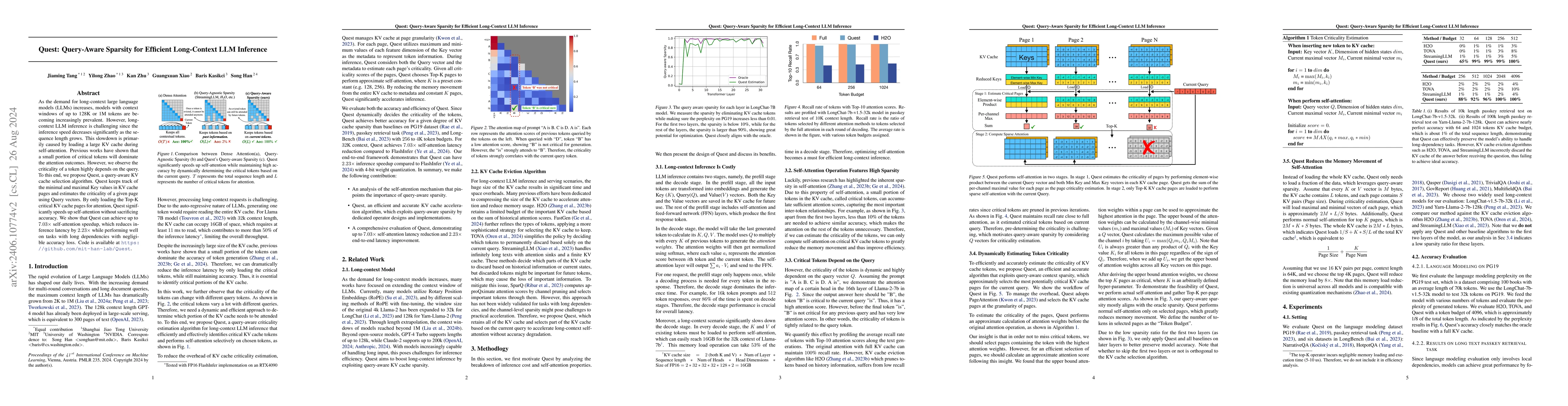 Thumbnail for Quest: Query-Aware Sparsity for Efficient Long-Context LLM Inference
