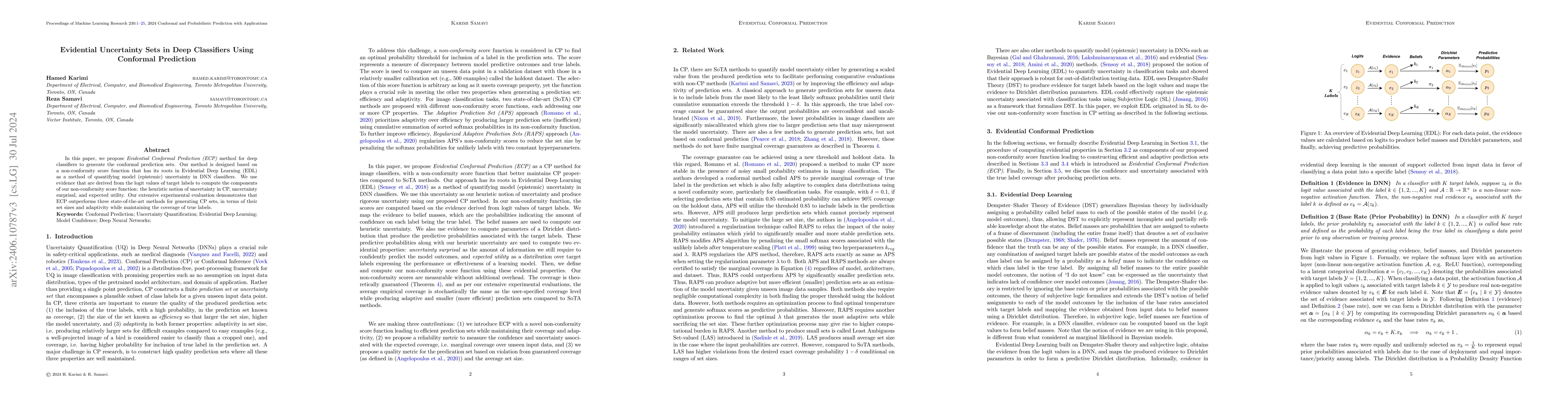 Thumbnail for Evidential Uncertainty Sets in Deep Classifiers Using Conformal
  Prediction