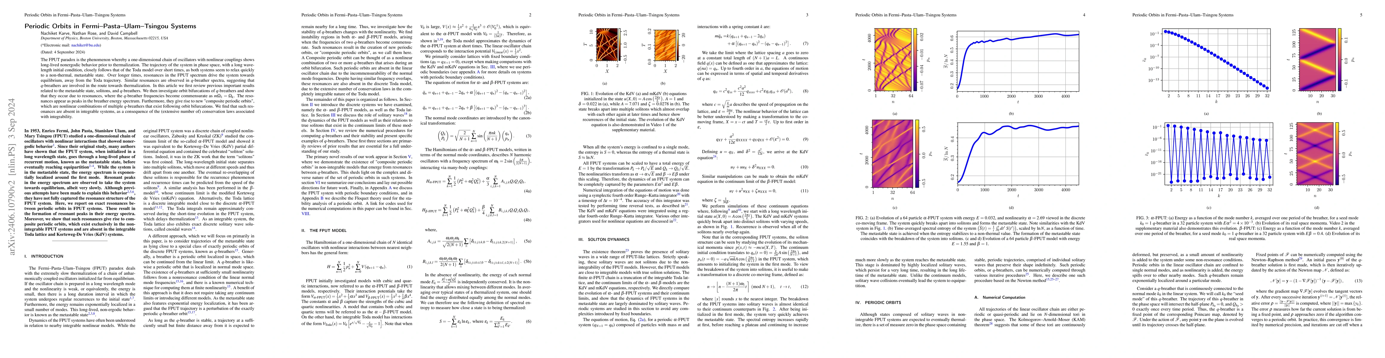Thumbnail for Periodic Orbits in Fermi-Pasta-Ulam-Tsingou Systems