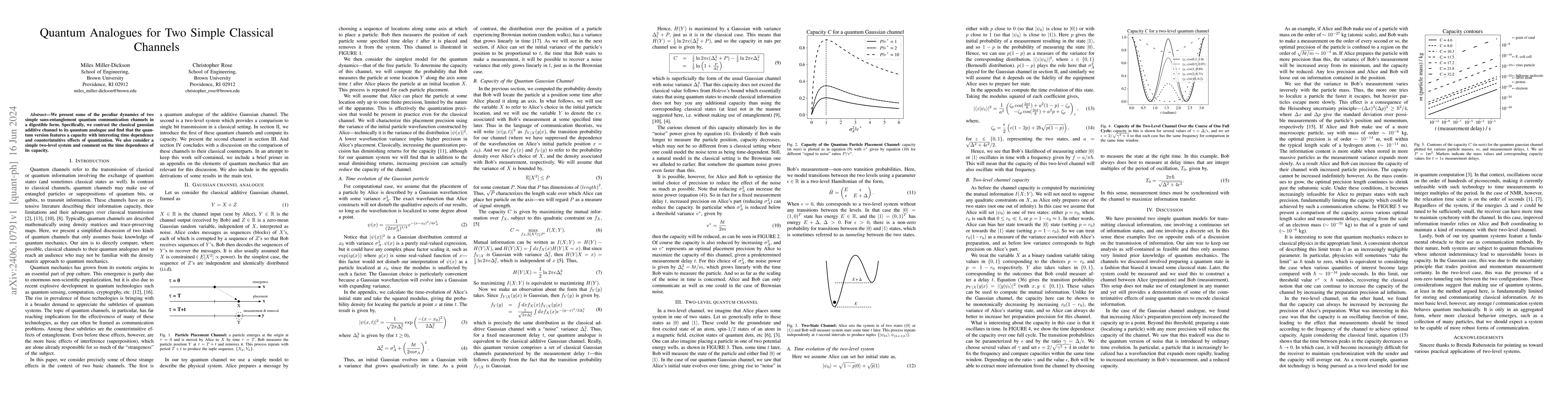Thumbnail for Quantum Analogues for Two Simple Classical Channels