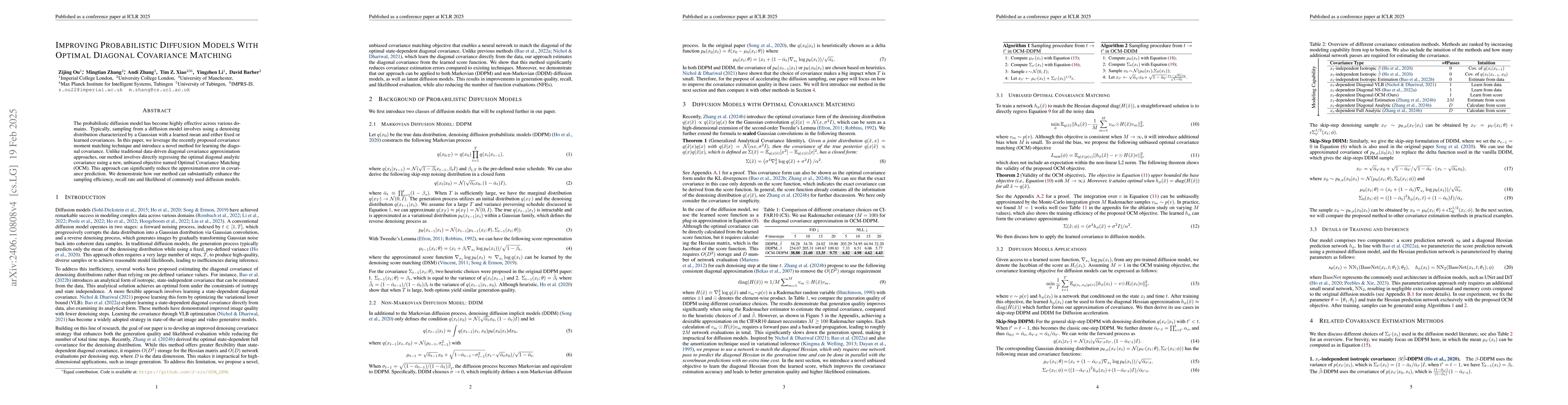 Thumbnail for Diffusion Model With Optimal Covariance Matching