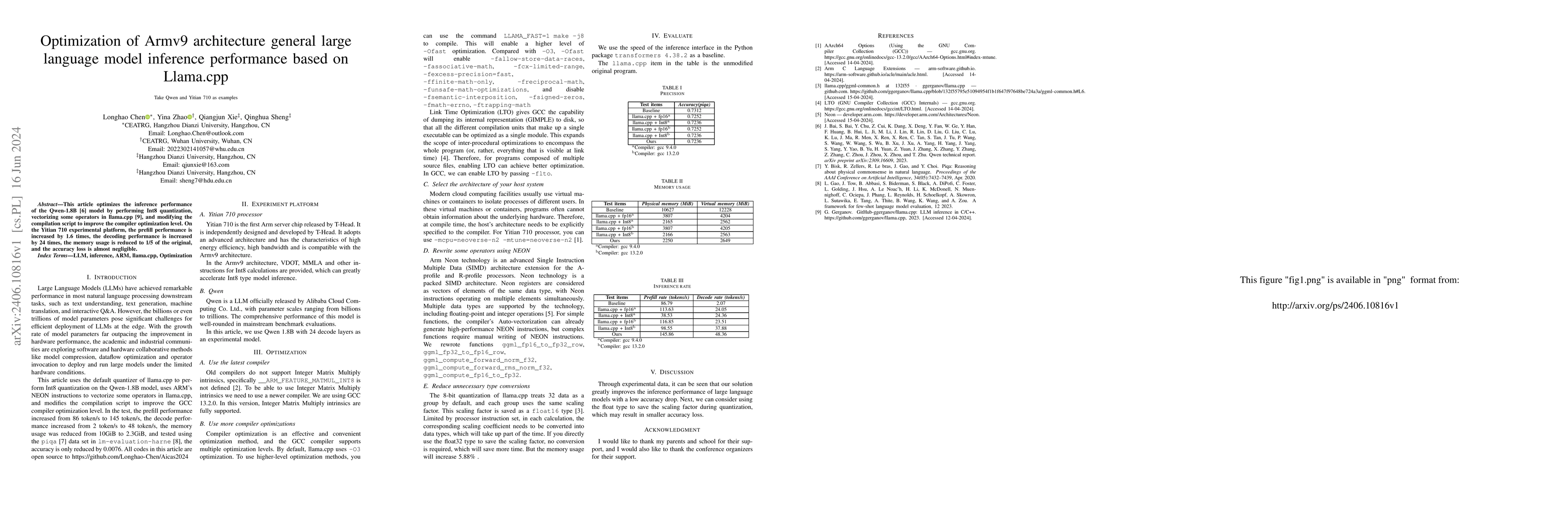 Thumbnail for Optimization of Armv9 architecture general large language model
  inference performance based on Llama.cpp