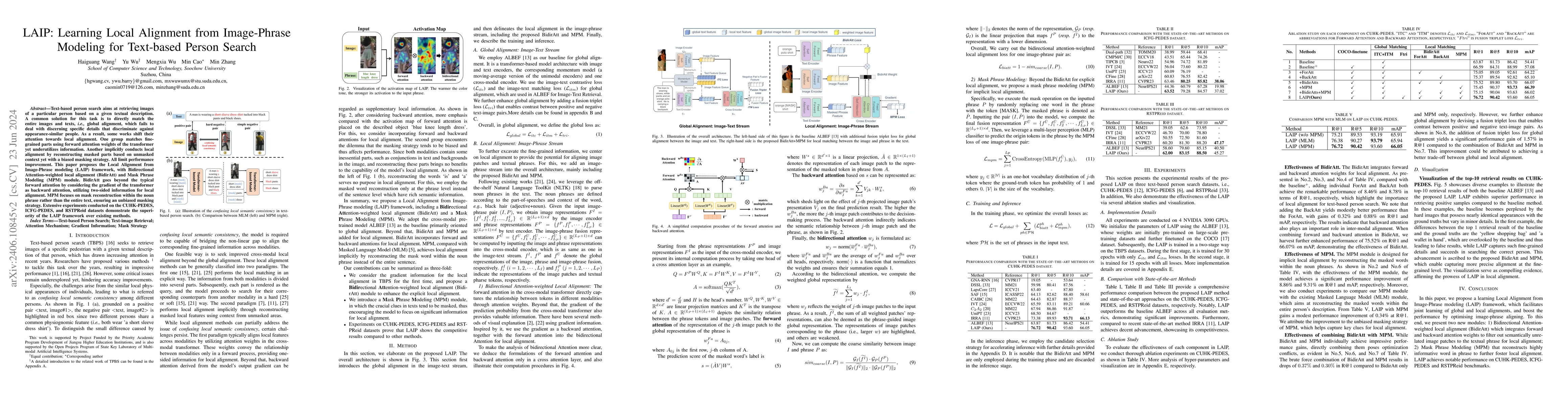 Thumbnail for LAIP: Learning Local Alignment from Image-Phrase Modeling for Text-based
  Person Search