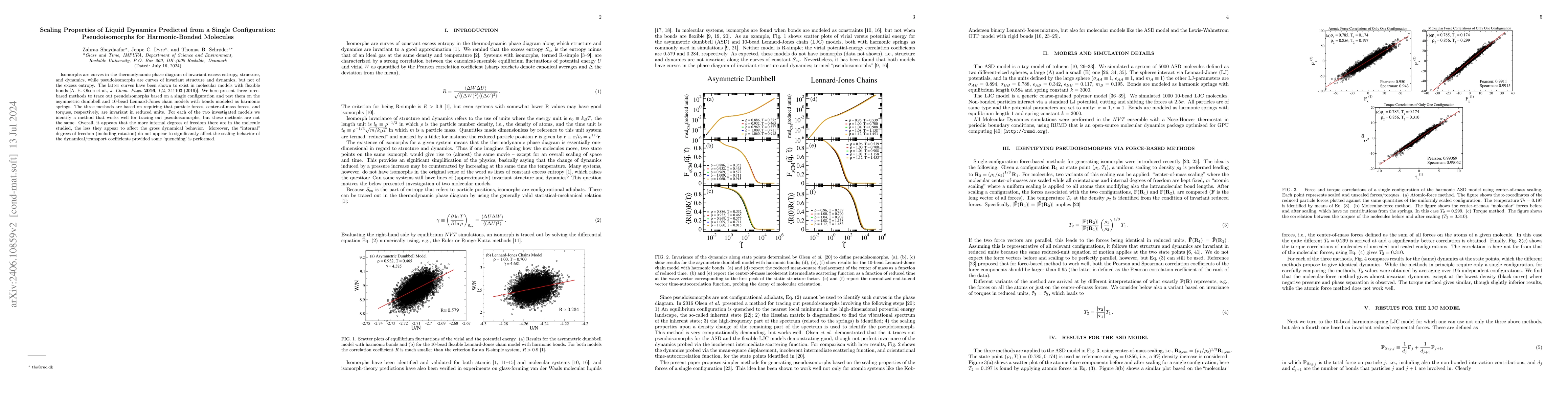 Thumbnail for Scaling Properties of Liquid Dynamics Predicted from a Single
  Configuration: Pseudoisomorphs for Harmonic-Bonded Molecules