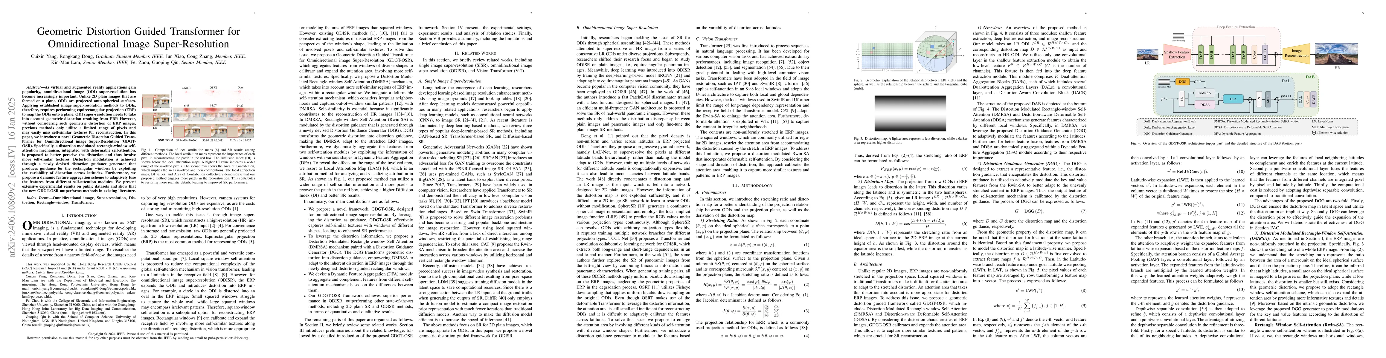 Thumbnail for Geometric Distortion Guided Transformer for Omnidirectional Image
  Super-Resolution