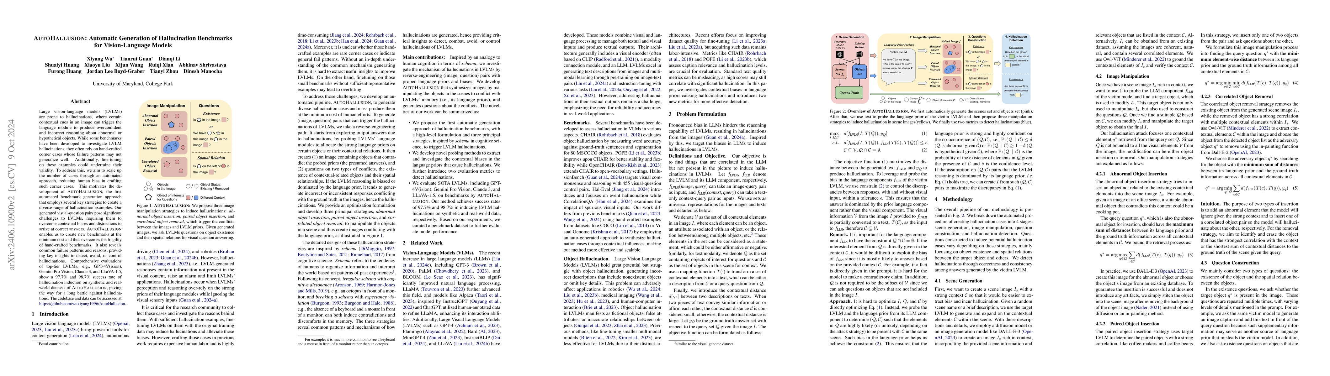Thumbnail for AUTOHALLUSION: Automatic Generation of Hallucination Benchmarks for
  Vision-Language Models
