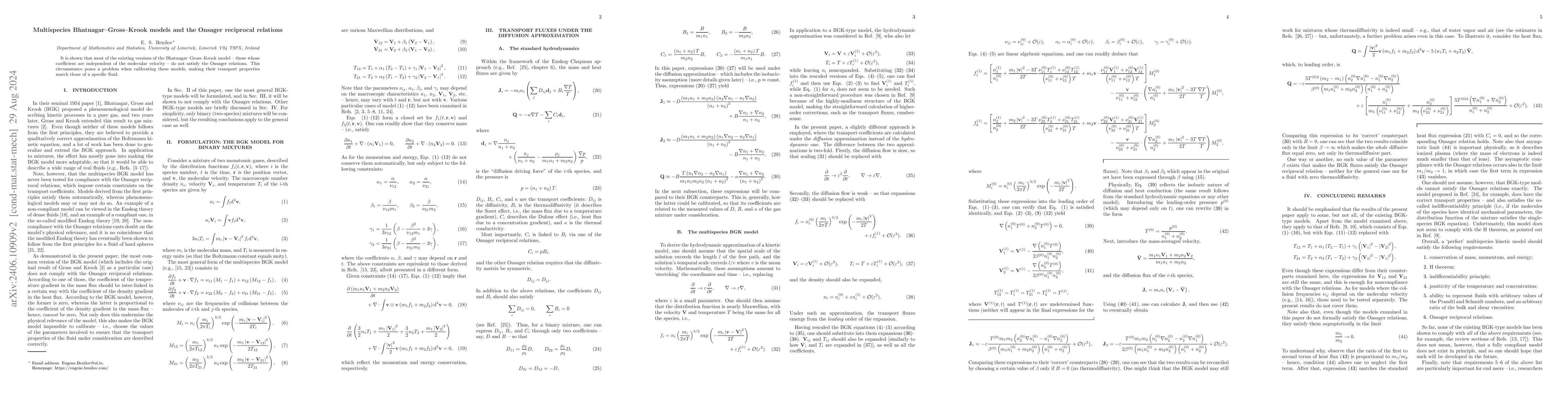 Thumbnail for Multispecies BGK models and the Onsager reciprocal relations