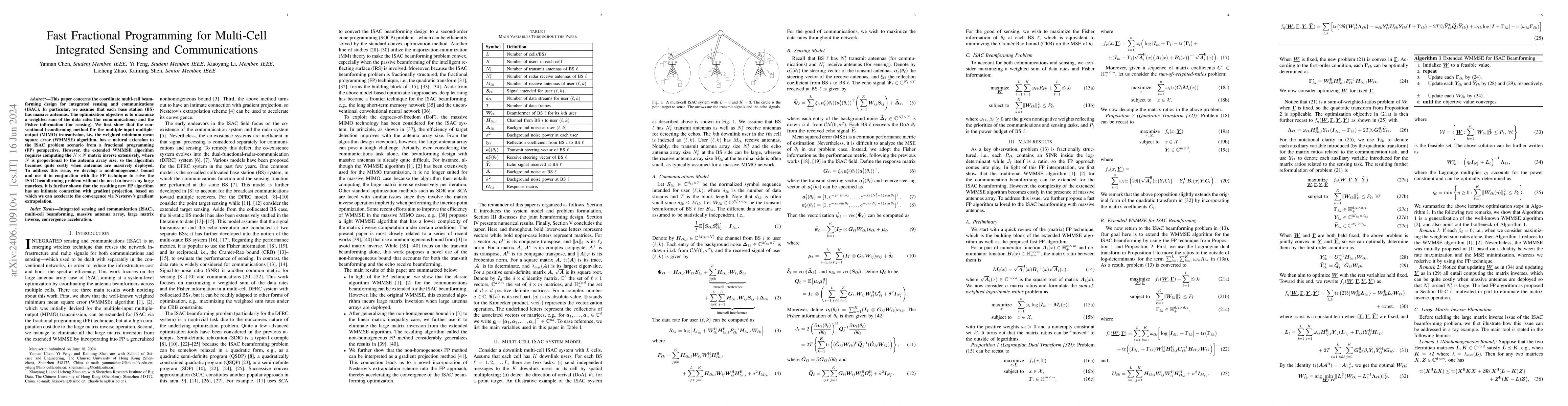 Thumbnail for Fast Fractional Programming for Multi-Cell Integrated Sensing and
  Communications