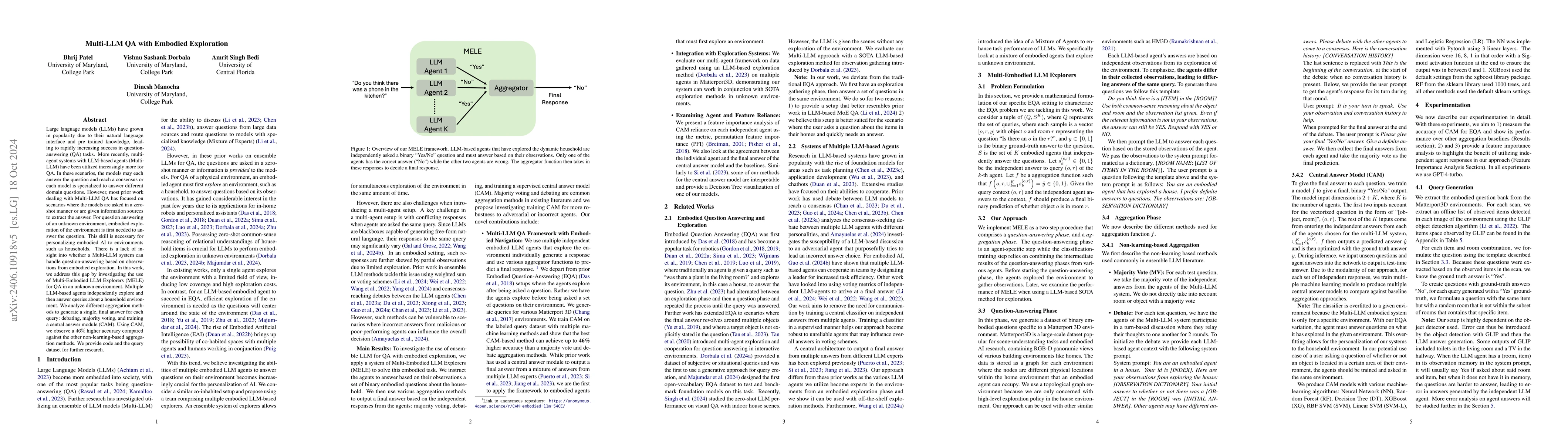 Thumbnail for Embodied Question Answering via Multi-LLM Systems