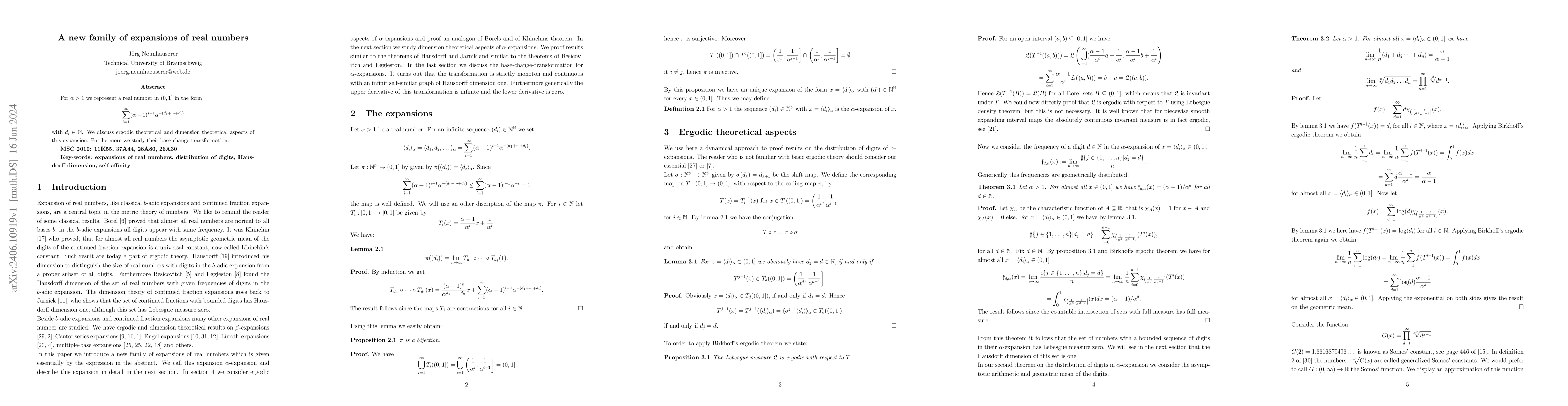 Thumbnail for A new family of expansions of real numbers