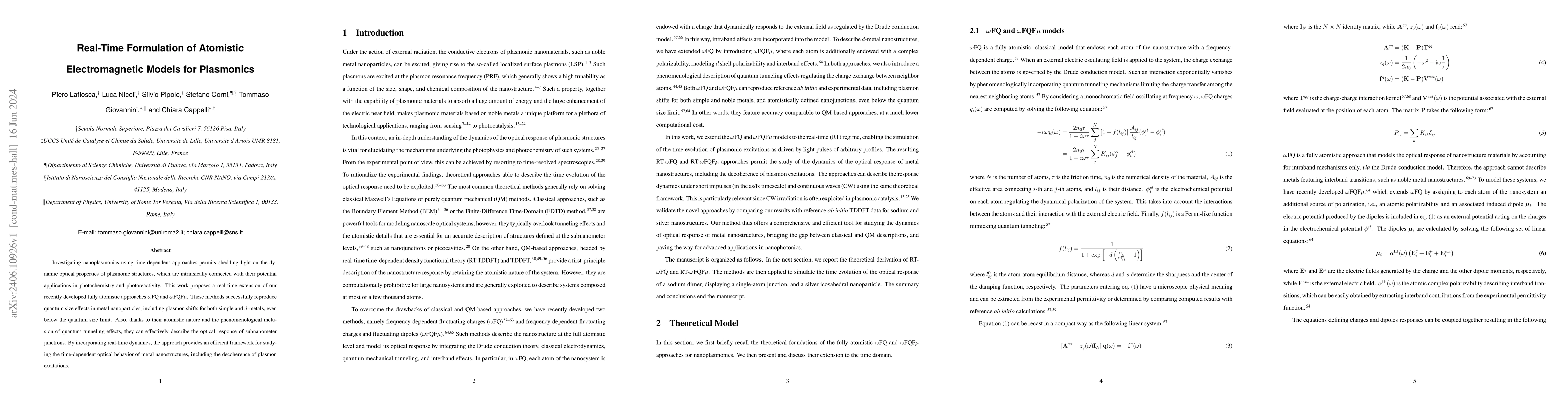Thumbnail for Real-Time Formulation of Atomistic Electromagnetic Models for Plasmonics