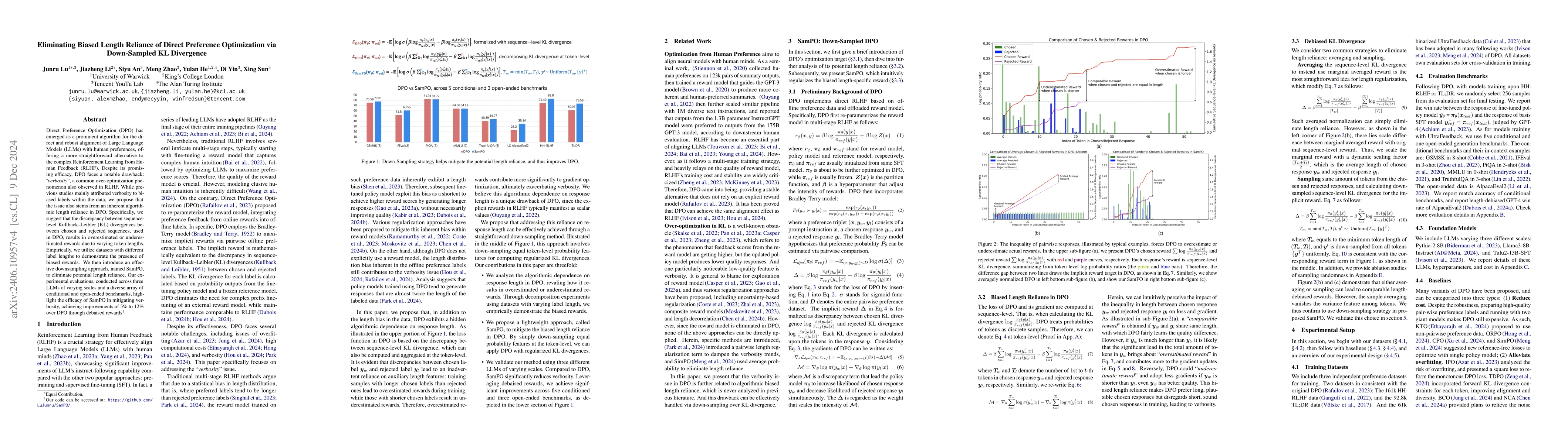 Thumbnail for Eliminating Biased Length Reliance of Direct Preference Optimization via
  Down-Sampled KL Divergence