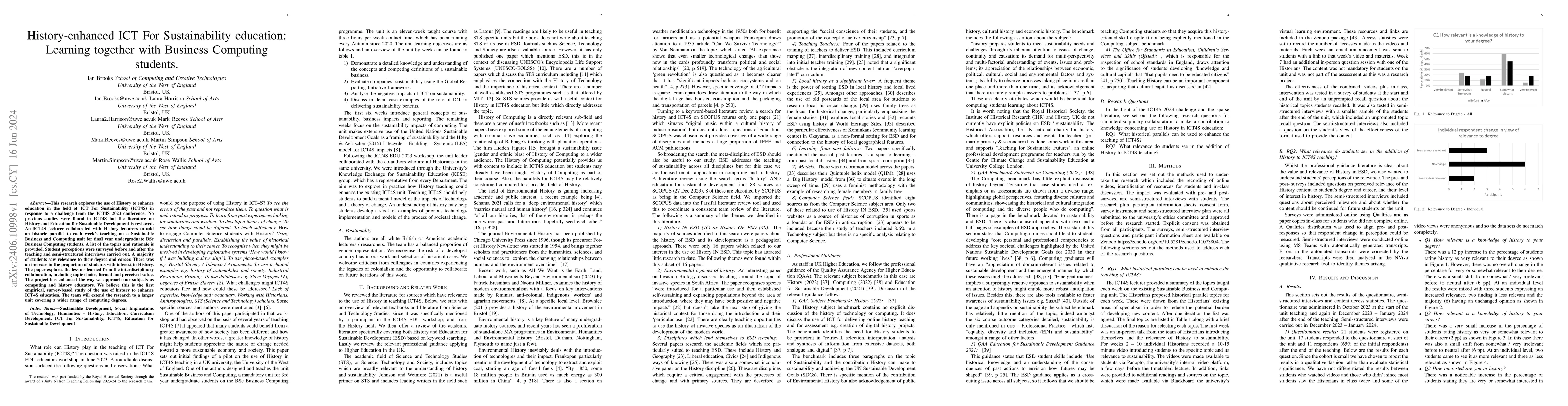 Thumbnail for History-enhanced ICT For Sustainability education: Learning together
  with Business Computing students