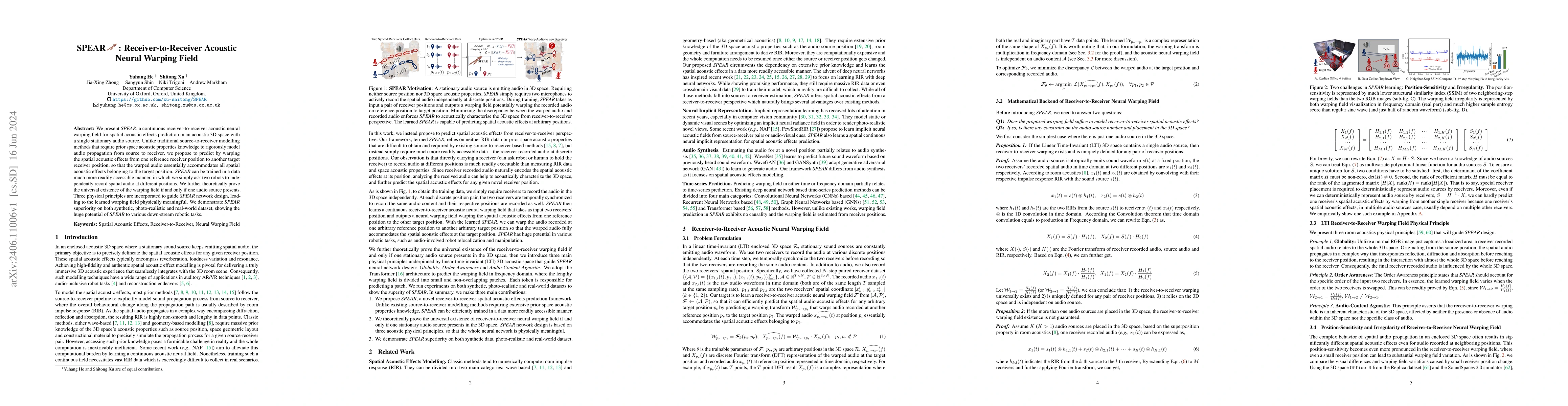 Thumbnail for SPEAR: Receiver-to-Receiver Acoustic Neural Warping Field