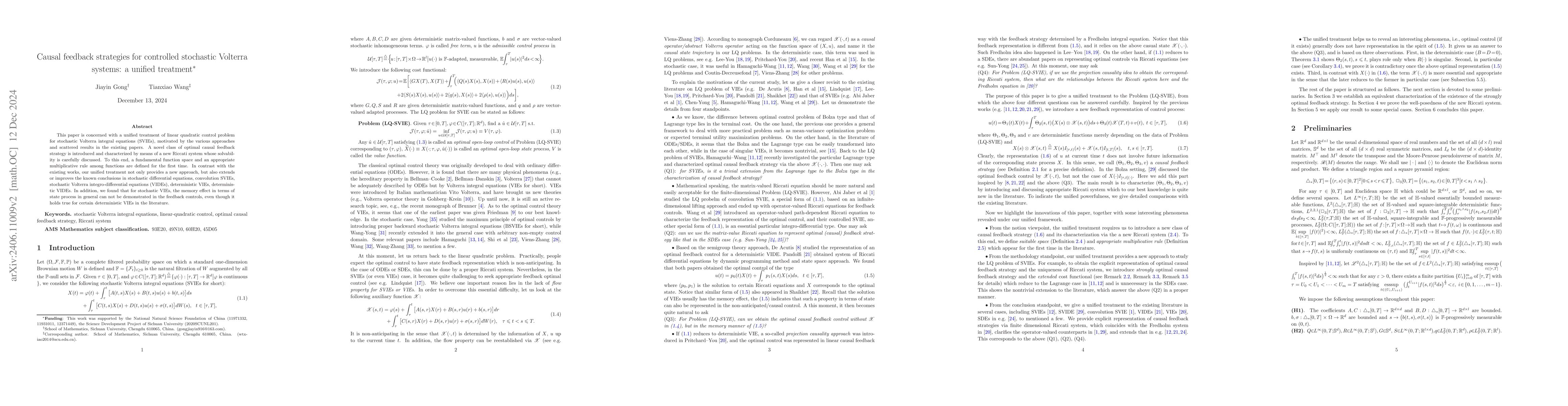 Thumbnail for Causal feedback strategies for controlled stochastic Volterra systems: a
  unified treatment
