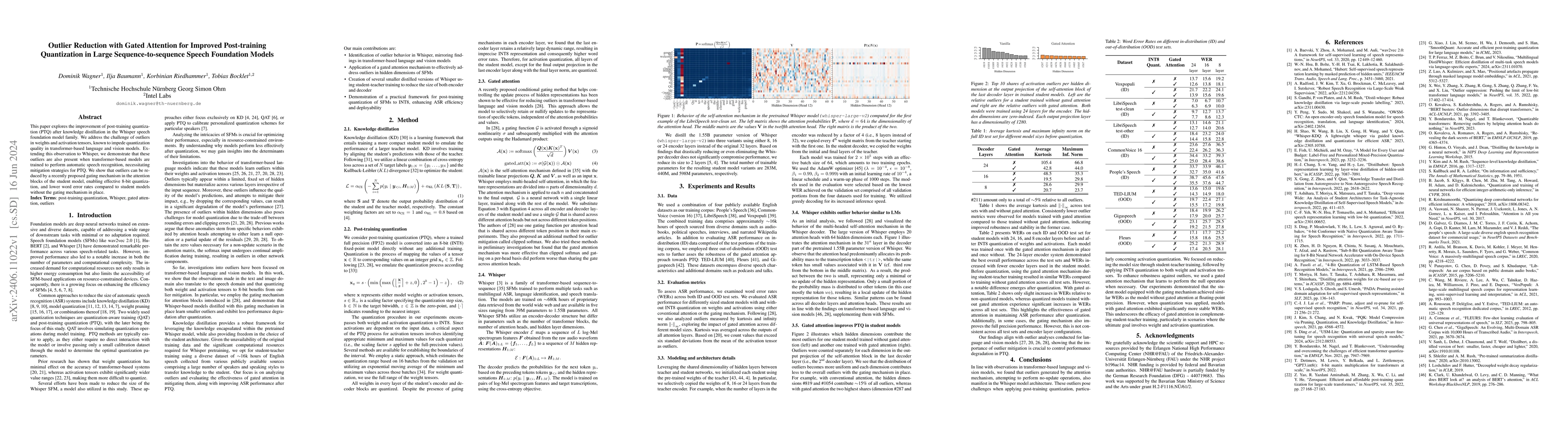 Thumbnail for Outlier Reduction with Gated Attention for Improved Post-training
  Quantization in Large Sequence-to-sequence Speech Foundation Models