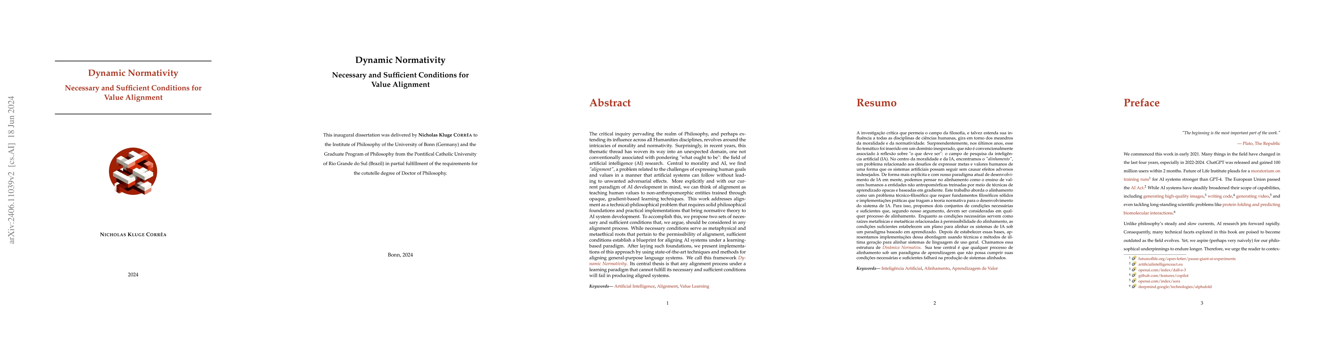 Thumbnail for Dynamic Normativity: Necessary and Sufficient Conditions for Value
  Alignment
