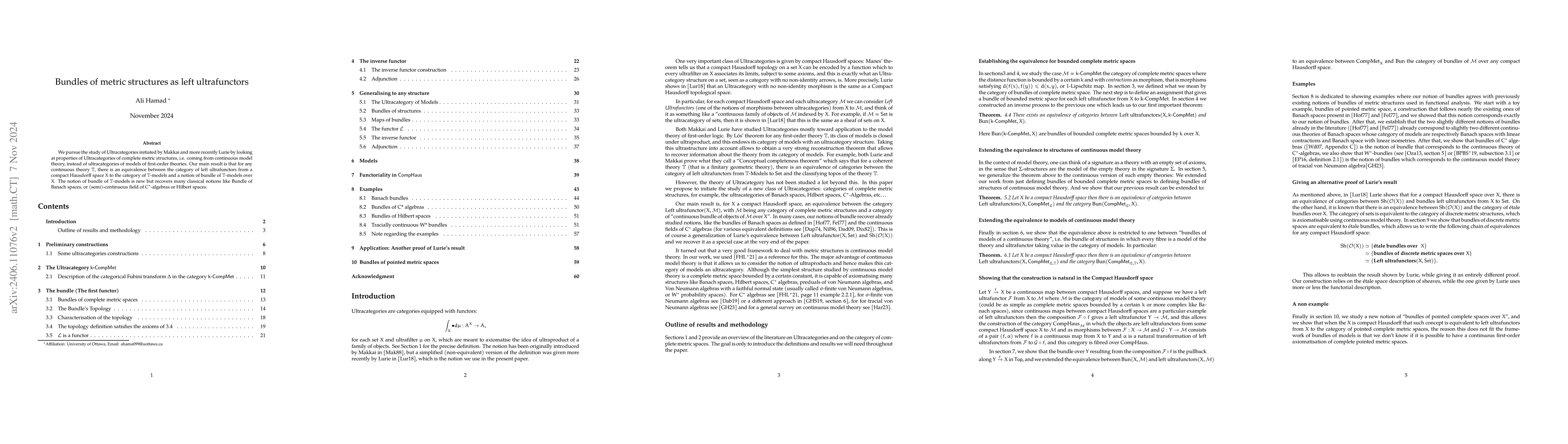 Thumbnail for Bundles of metric structures as left ultrafunctors