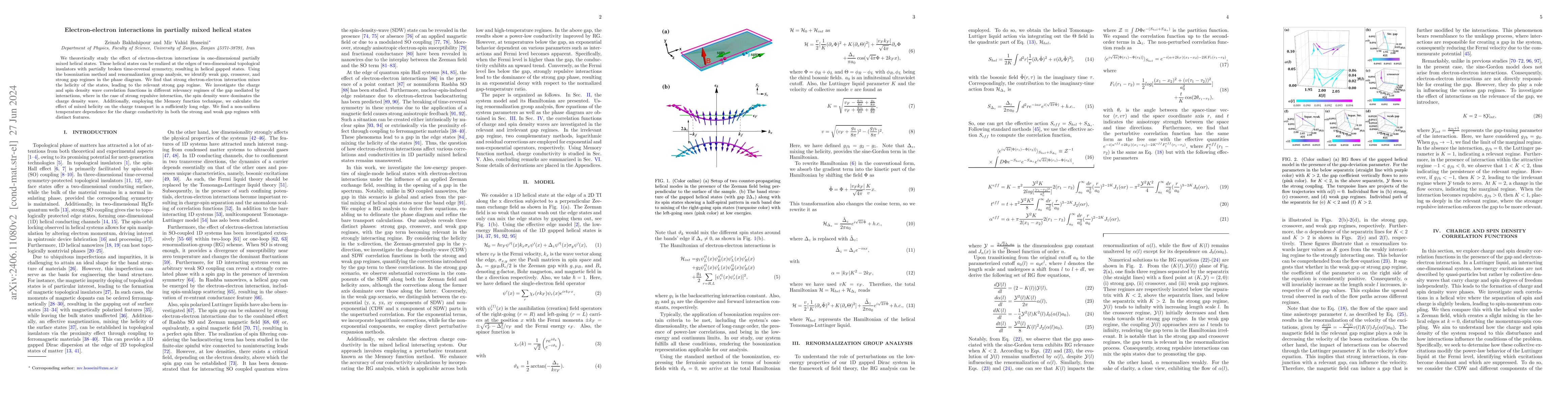 Thumbnail for Electron-electron interactions in partially mixed helical states